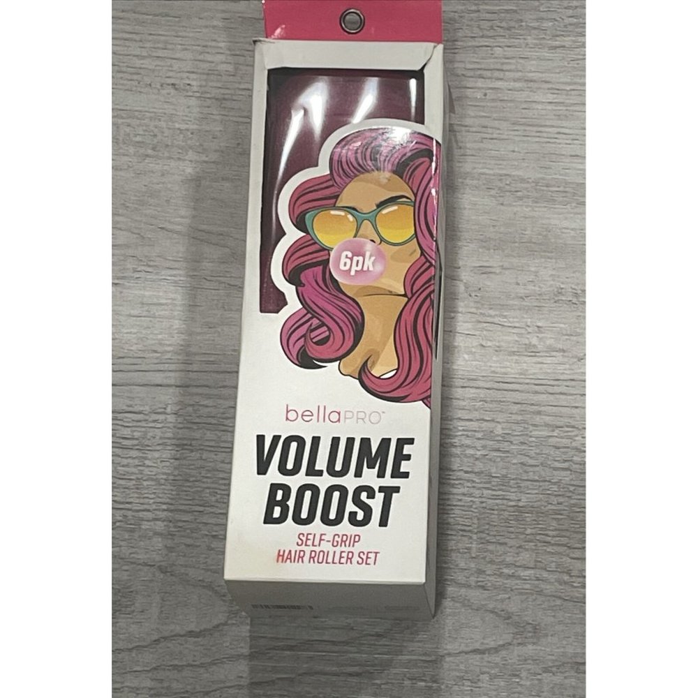 bellapro Volume Boost Self-Grip Hair Roller Set Includes 6 Rollers(3 Lg + 3 Med)